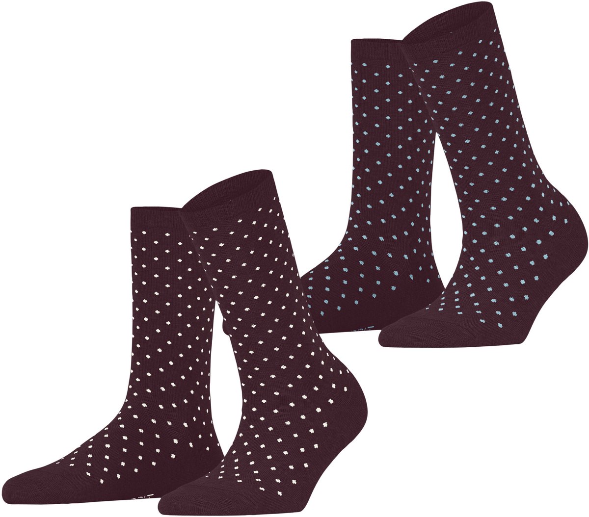 Esprit Fine Dot 2-Pack gedessineerd katoen multipack sokken dames rood - maat 39-42
