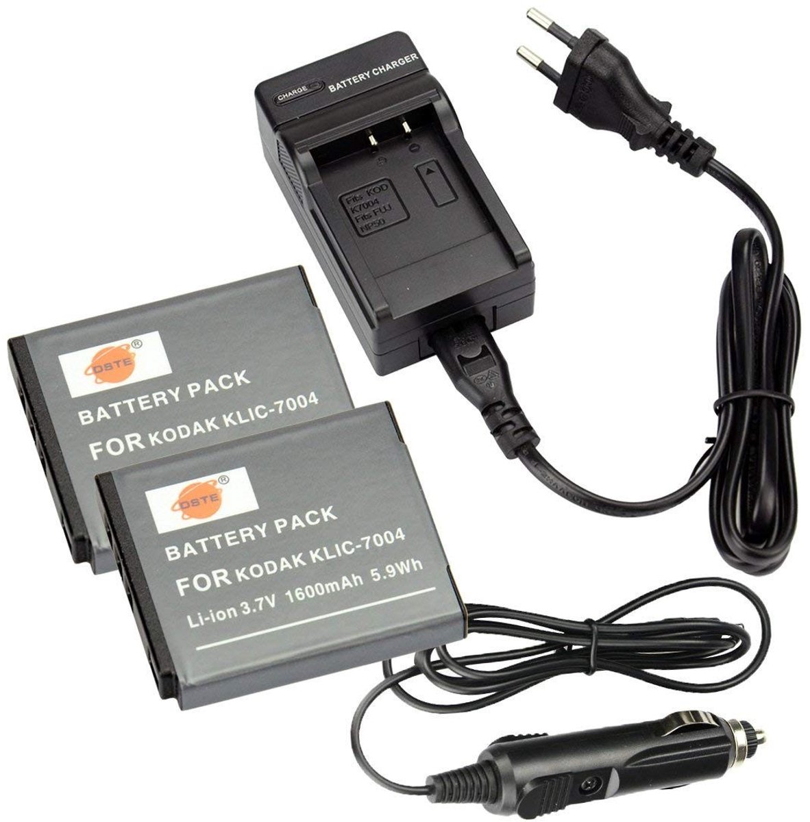 Omgoods - 2 Stuks KLIC-7004 Batterij en Reisoplader voor Digitale Camera's