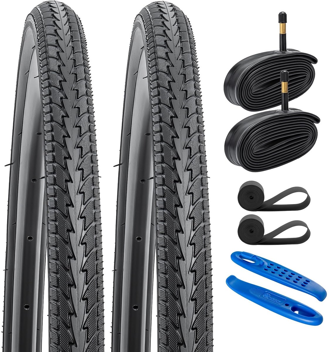 Omgoods - Set van 2 Vouwbare Fietsknoppen met Binnenbanden voor 700C Fietsen