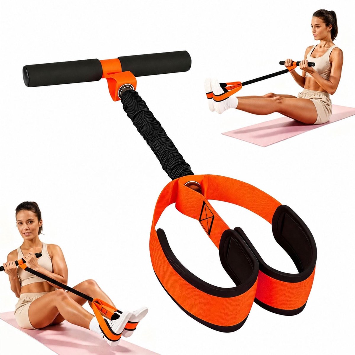 Omgoods - Pedaalweerstandsband met Handgrepen voor Thuis Workout