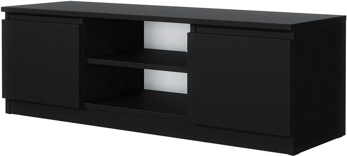 TV Meubel - Lage Kast - Woonkamer Inrichting - Modern Design - 120 cm Breed - Zwart