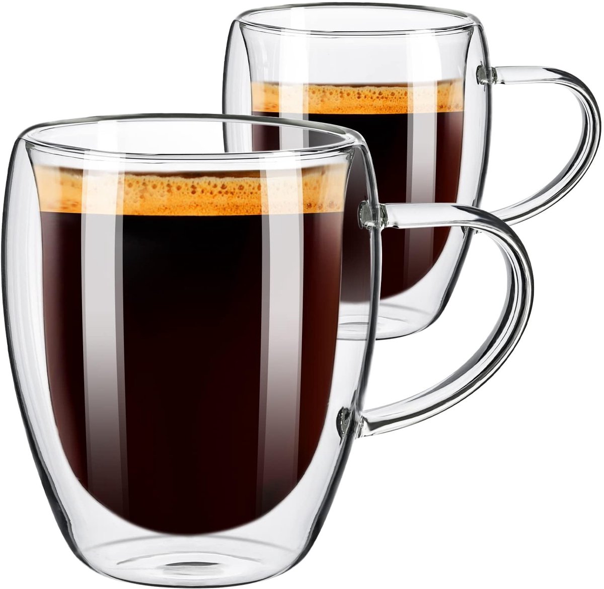 Omgoods - Set van 2 Dubbelwandige Koffiemokken van Borosilicaatglas