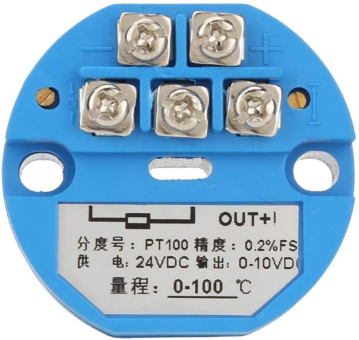 Temperatuurtransmitter en sensor voor nauwkeurige metingen van -50 tot 400 °C, DC24V output, 0-10V module