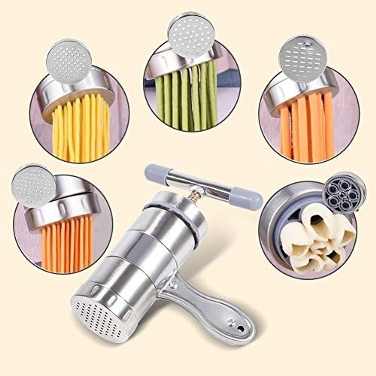 Handmatige Pastamaker voor Verse Fettuccine, Spaghetti en Lasagna - RVS Noodle Machine met Snijfunctie en Draagbaar Ontwerp