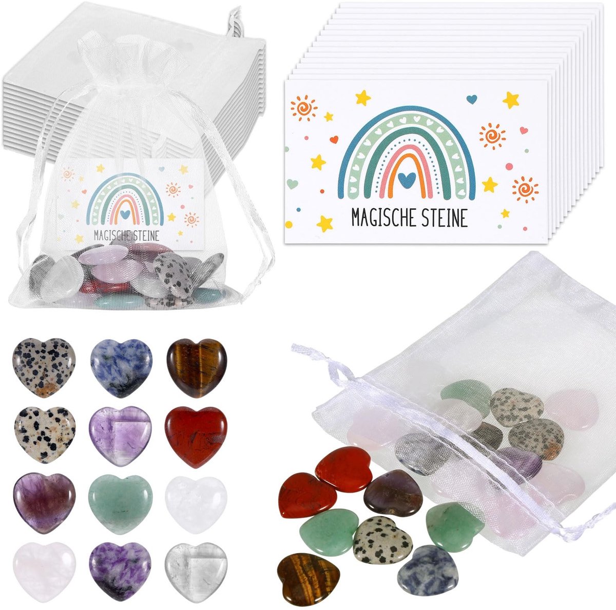 Omgoods - Set van 12 Geluksstenen voor Decoratie en Cadeaus