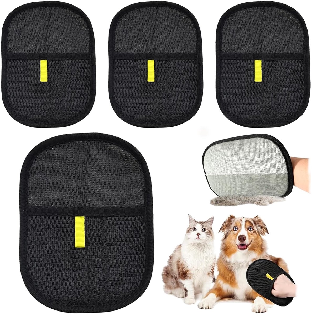 Omgoods - Set van 4 Huisdier Verwijderhandschoenen voor Dierenvacht