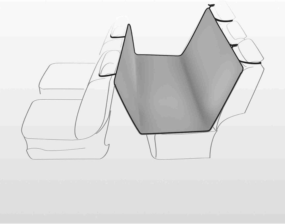 Beschermende autodeken - Reisdeken auto - Hond comfortabel - Waterdichte onderkant - 145 x 160 m - Lichtgrijs/zwart
