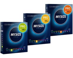 MY.SIZE PRO condoom maat 2,3,4-49,53,57 mm, 3x3 condooms - pasvorm en een geschikte maat voor iedereen