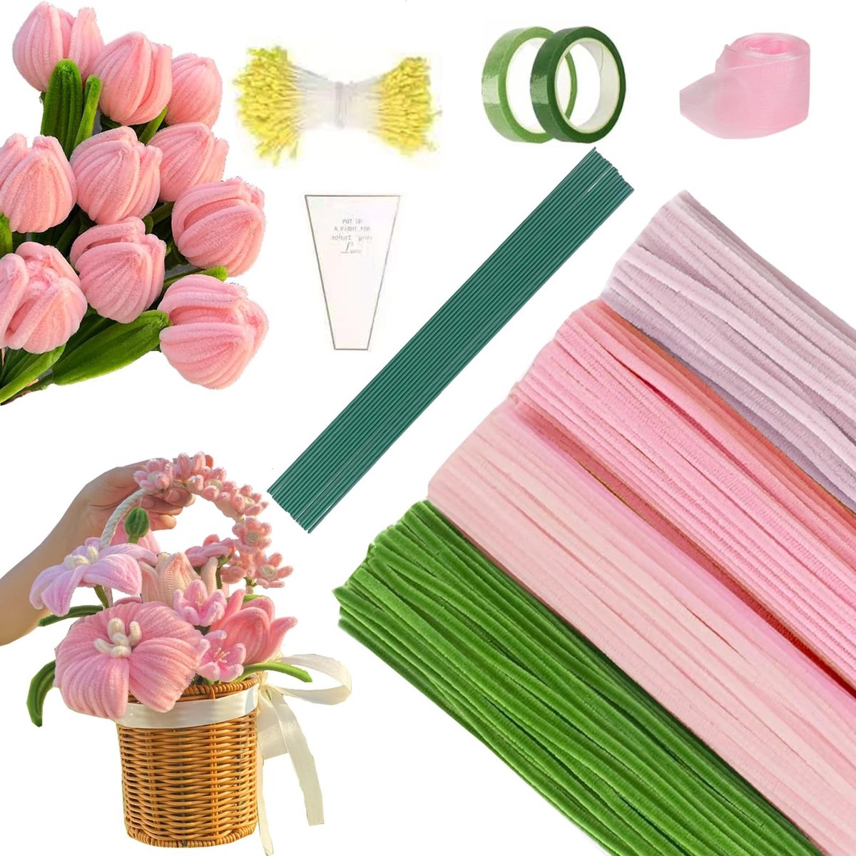 Omgoods - 400 Stuks Pipe Cleaners voor Creatieve Knutselprojecten