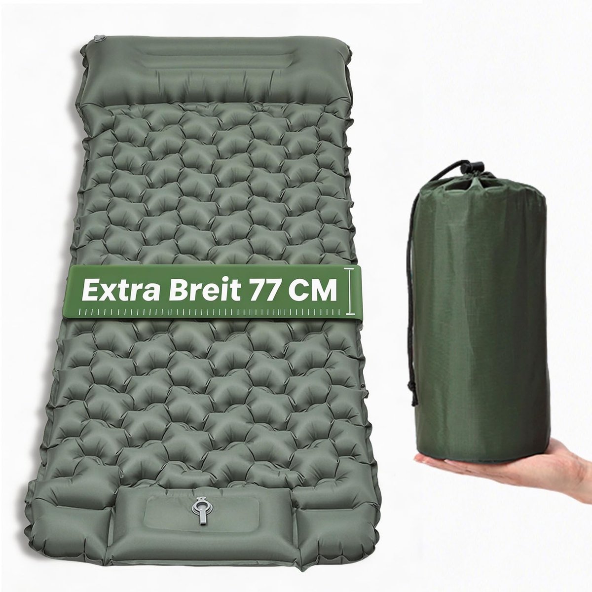 Omgoods - Ultralight Opblaasbare Luchtmatras voor Kamperen 197 x 80 cm