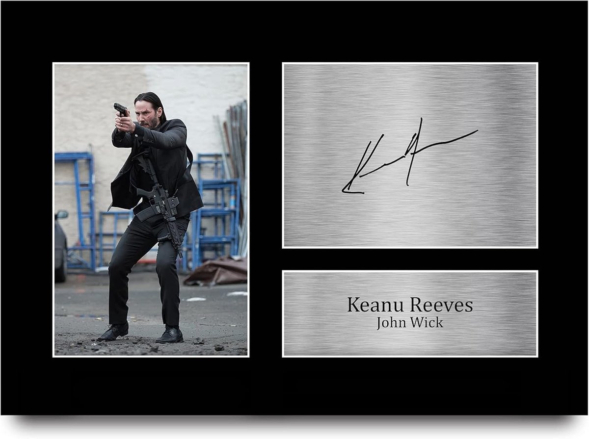Tradin A4 Keanu Reeves John Wick Geschenken Afgedrukt Gesigneerde Handtekening Foto Voor Fans Van Filmmemorabilia