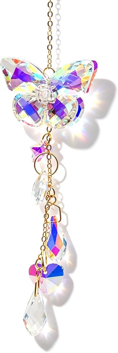 Kristallen windvanger, elegante regenboog-zonnevanger, veelzijdige hangende decoratie voor huis, tuin, raam en meer