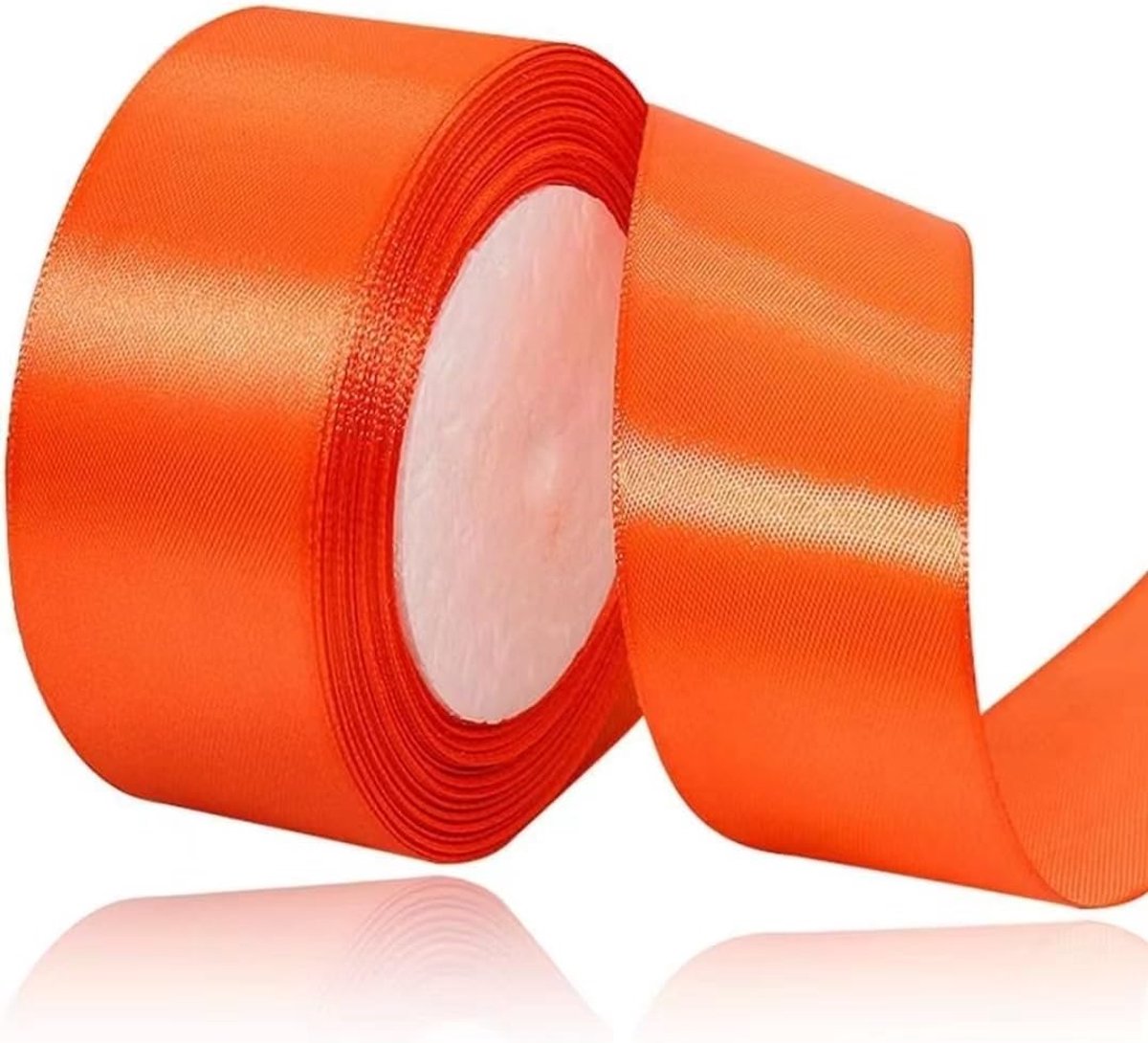 Oranje 40 mm breed, 23 meter satijnen lint oranje stofband handwerk, kransen, bruiloftsdecoratie, kerst, haarbogen, boeketten, verjaardag en cadeauverpakking