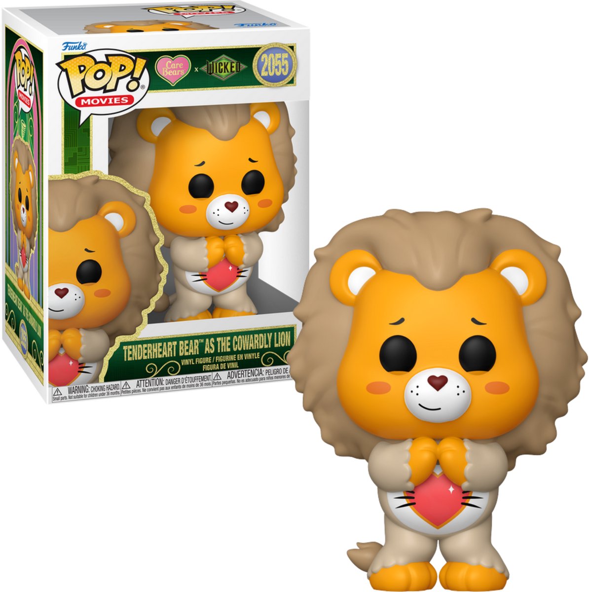 Funko Wicked x Care Bears POP! Vinyl Figure Tenderheart Bear as the Cowardly Lion 9 cm POP! Figuur