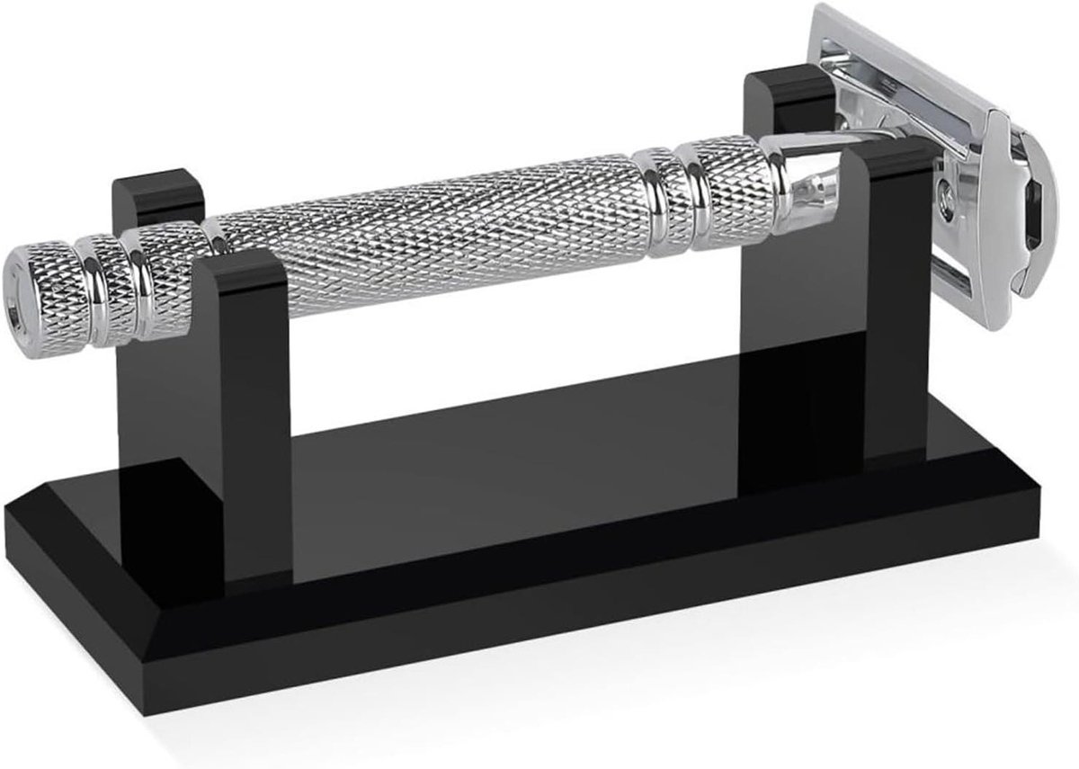 Scheerhouder - Scheermes Organizer - Badkamer Opbergen - Stabiele Antislip Basis - 4 x 1.6 Inch - Zwart