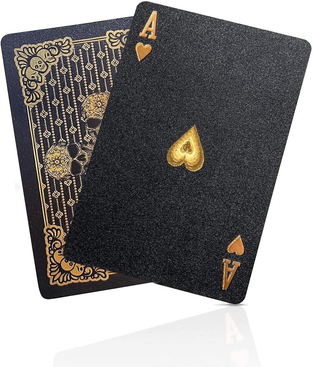 Speelkaarten Waterdicht Poker - Zwarte Diamant Professionele Plastic Standaard Speelkaart Decks Designer Novelty-Gold