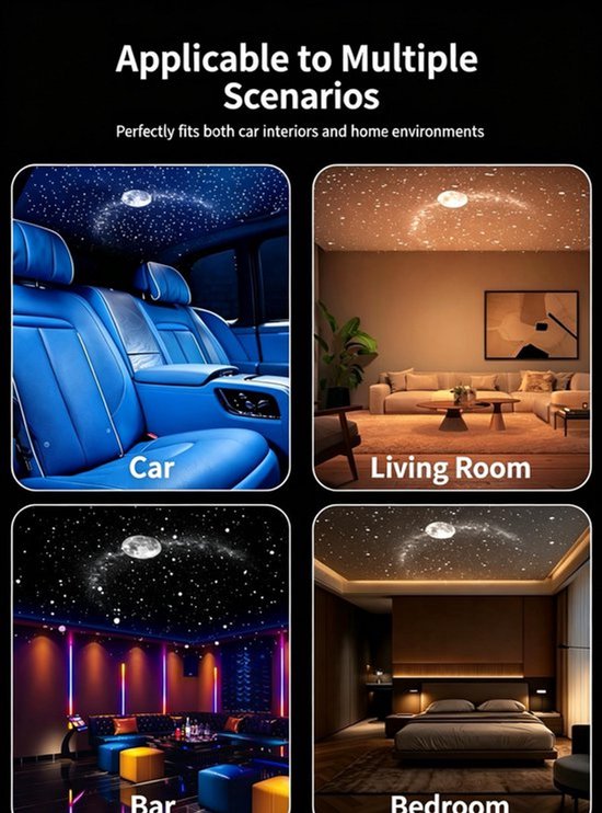 Kraftverdia® 2-in-1 Sterrenprojector & Nachtlampje - 24 Verwisselbare Films - 360 graden Flexibel - USB - Melkweg & Sterrenstelsel - Wit van Kraftverdia™ — afbeelding 3