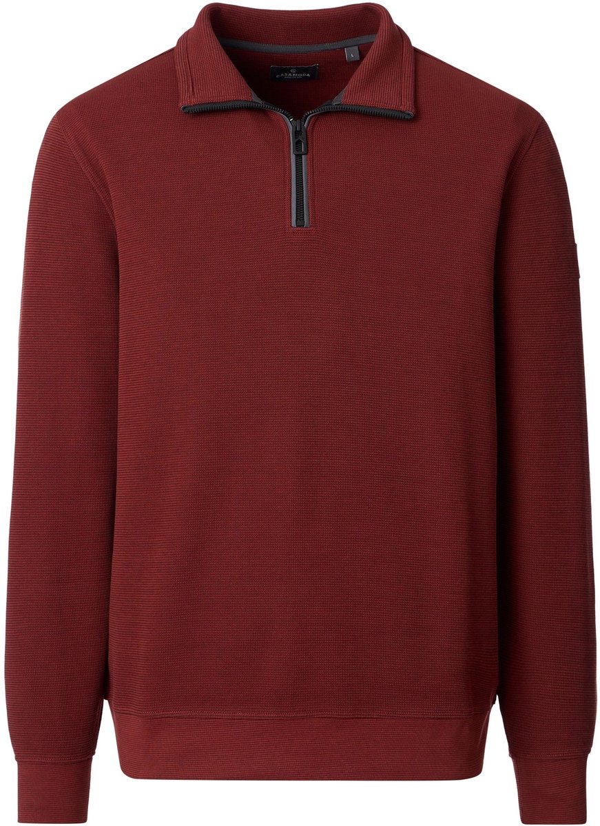 CASA MODA comfort fit sweat schipperstrui - rood - donkerblauw - wit