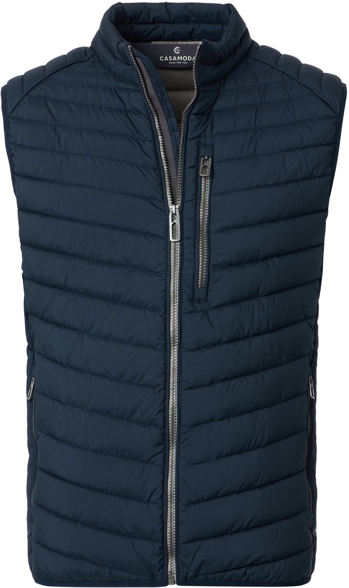 CASA MODA comfort fit bodywarmer - blauw - wit