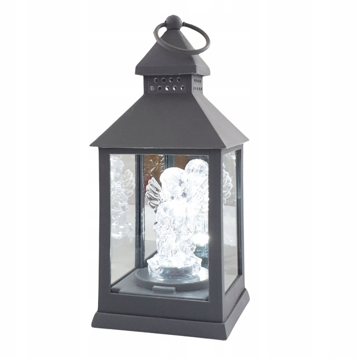LED Lantaarn Engel Grijs - Tuin & Graf Decoratie