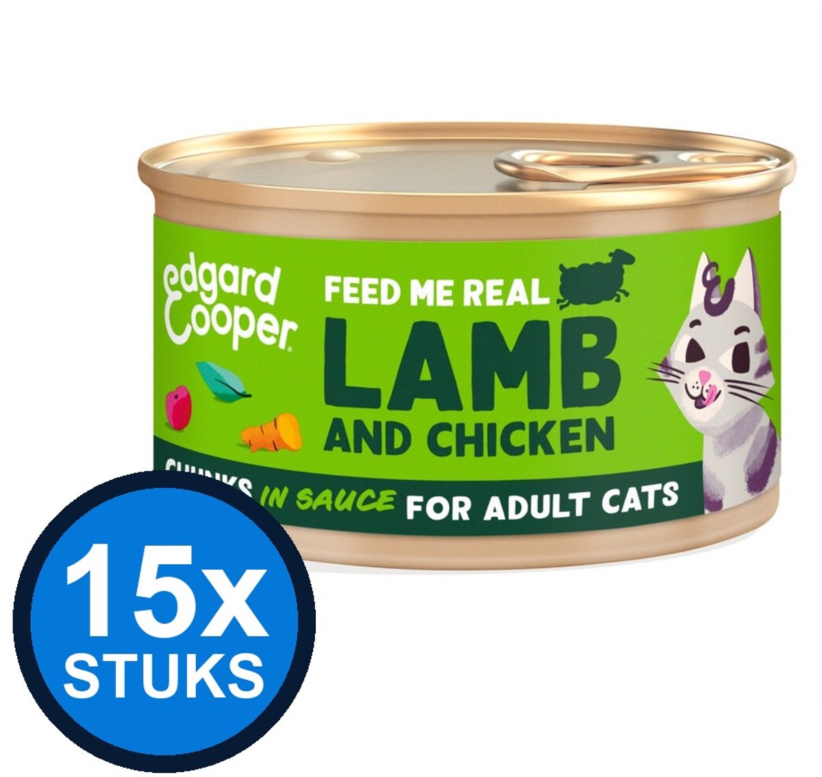 Edgard & Cooper Edgard&Cooper kat adult chunks lam&kip 85gr