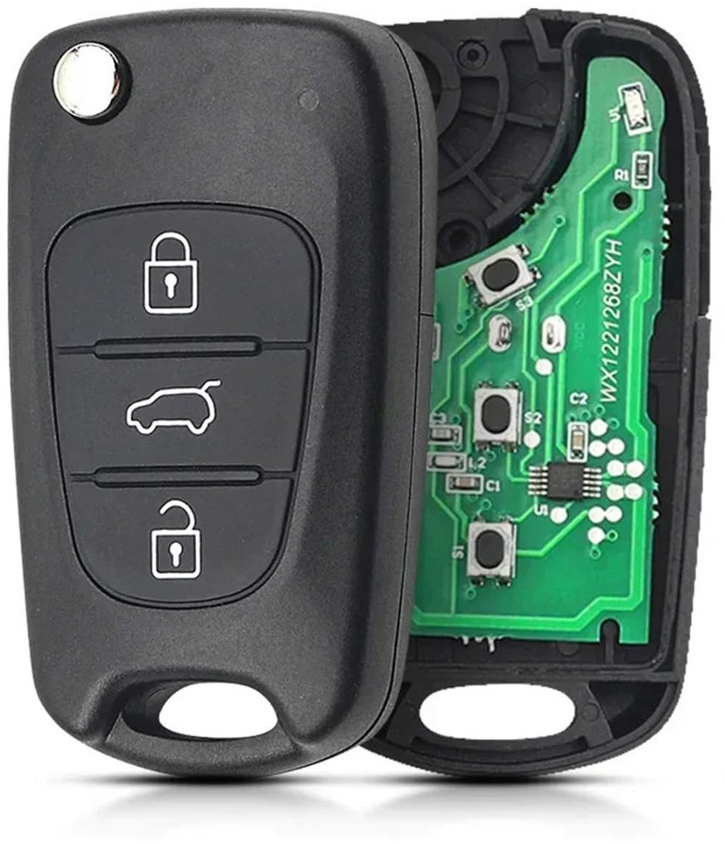 SolidKeus - 3 Knops Afstandsbediening Sleutel Case voor Hyundai