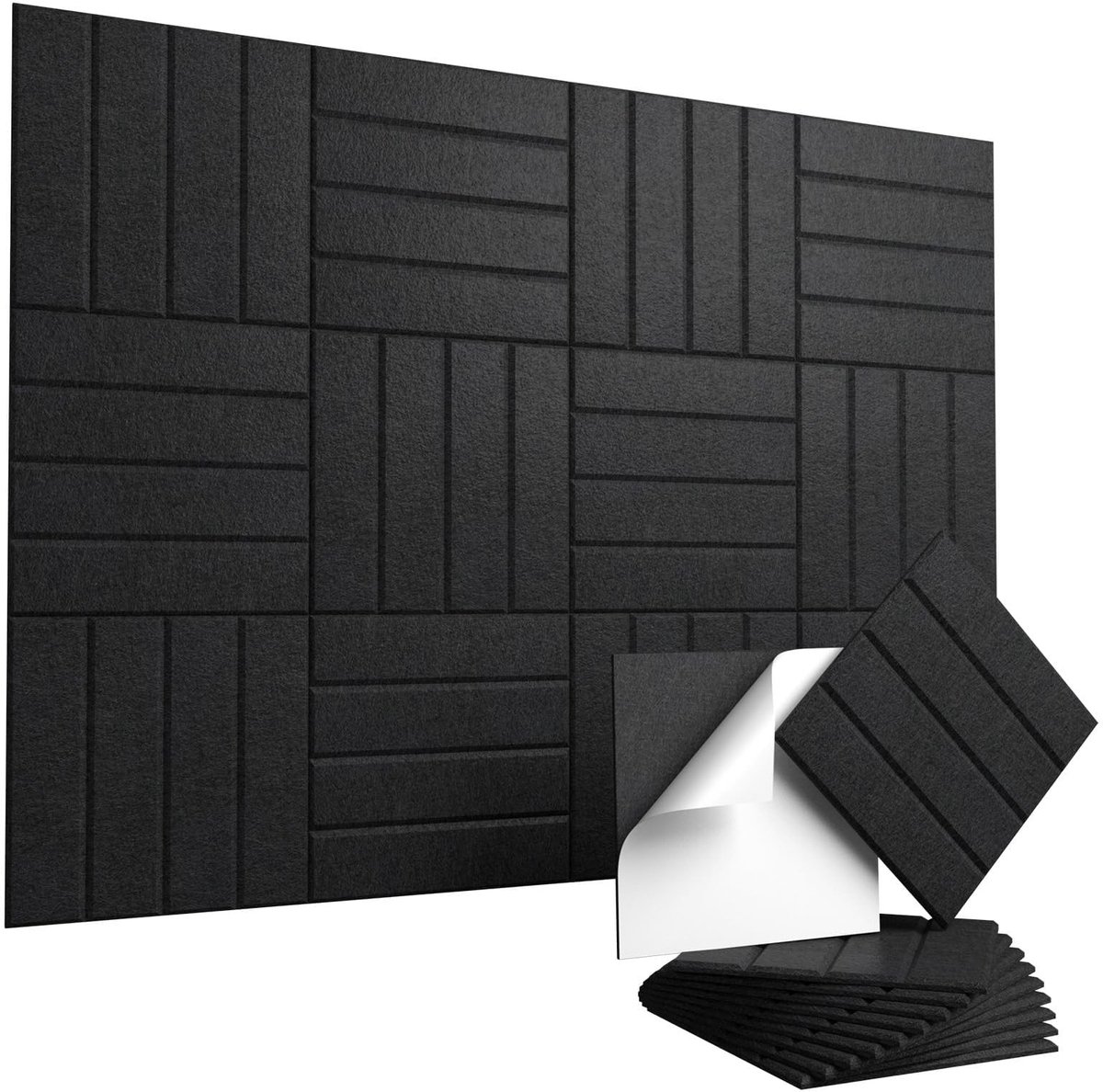 SolidKeus - Set van 10 Zelfklevende Akoestische Panelen voor Geluiddemping
