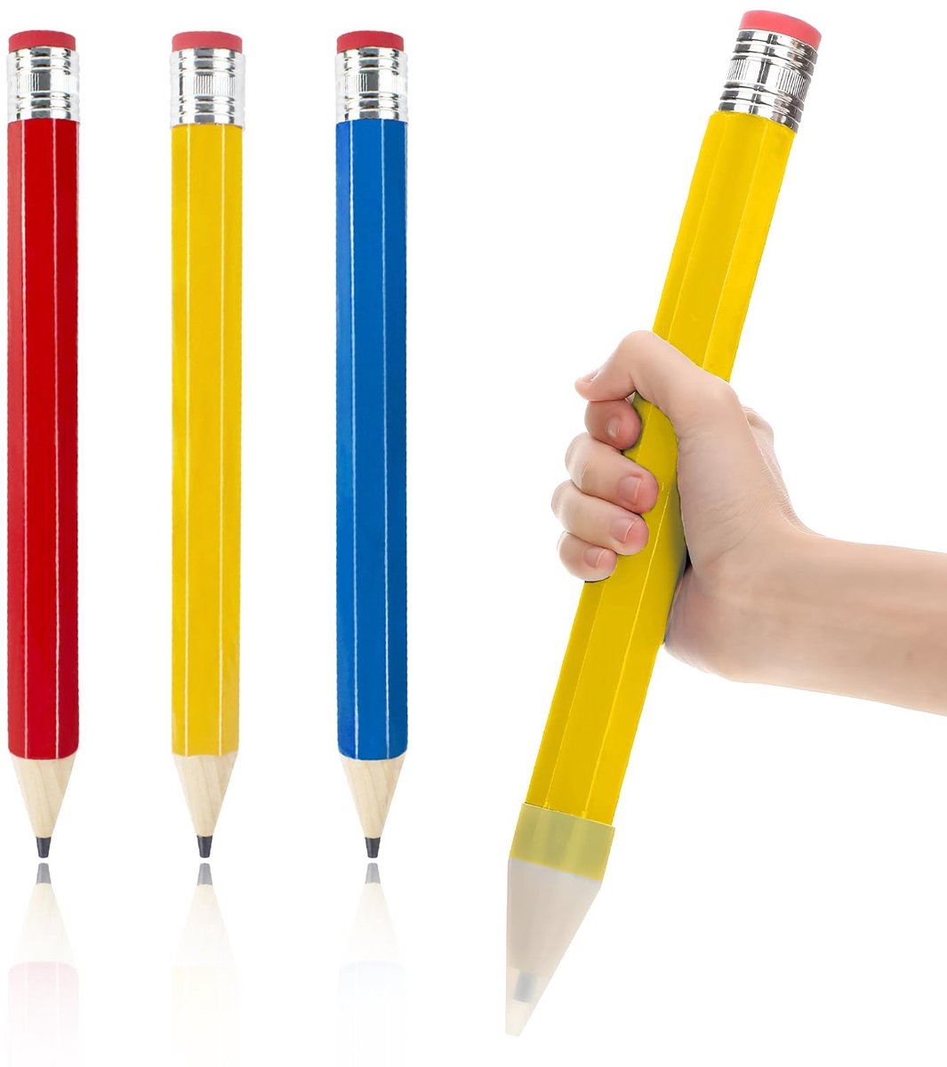 SolidKeus - Gigantische Potlood met Gum, 35 cm Jumbo Potlood