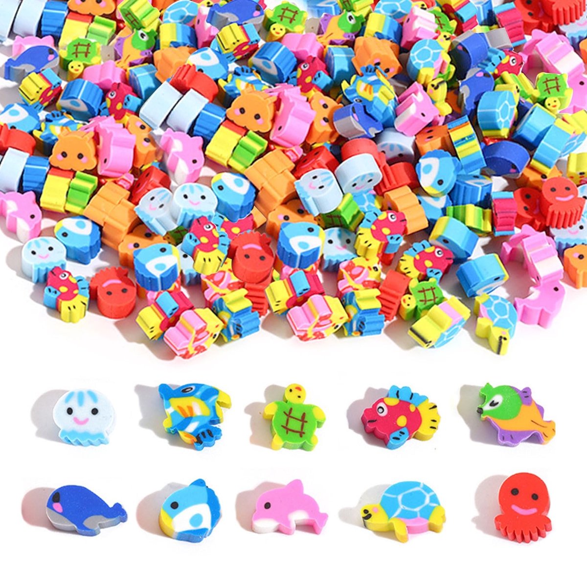 SolidKeus - Set van 300 Mini Kneedgum voor Kinderen in Diverse Kleuren