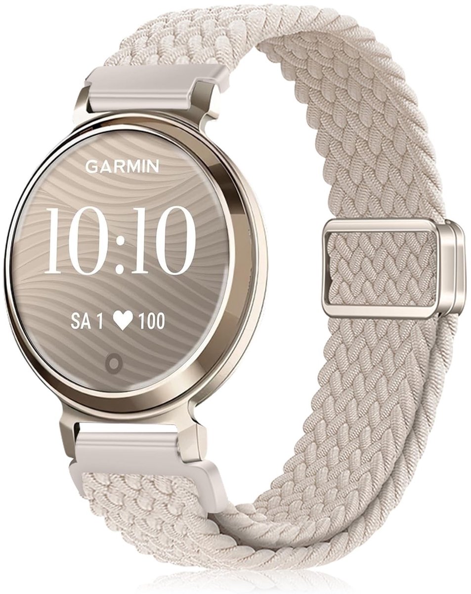 SolidKeus - Nylon Magnetische Vervangarmband voor Garmin Lily 2 - Zwart