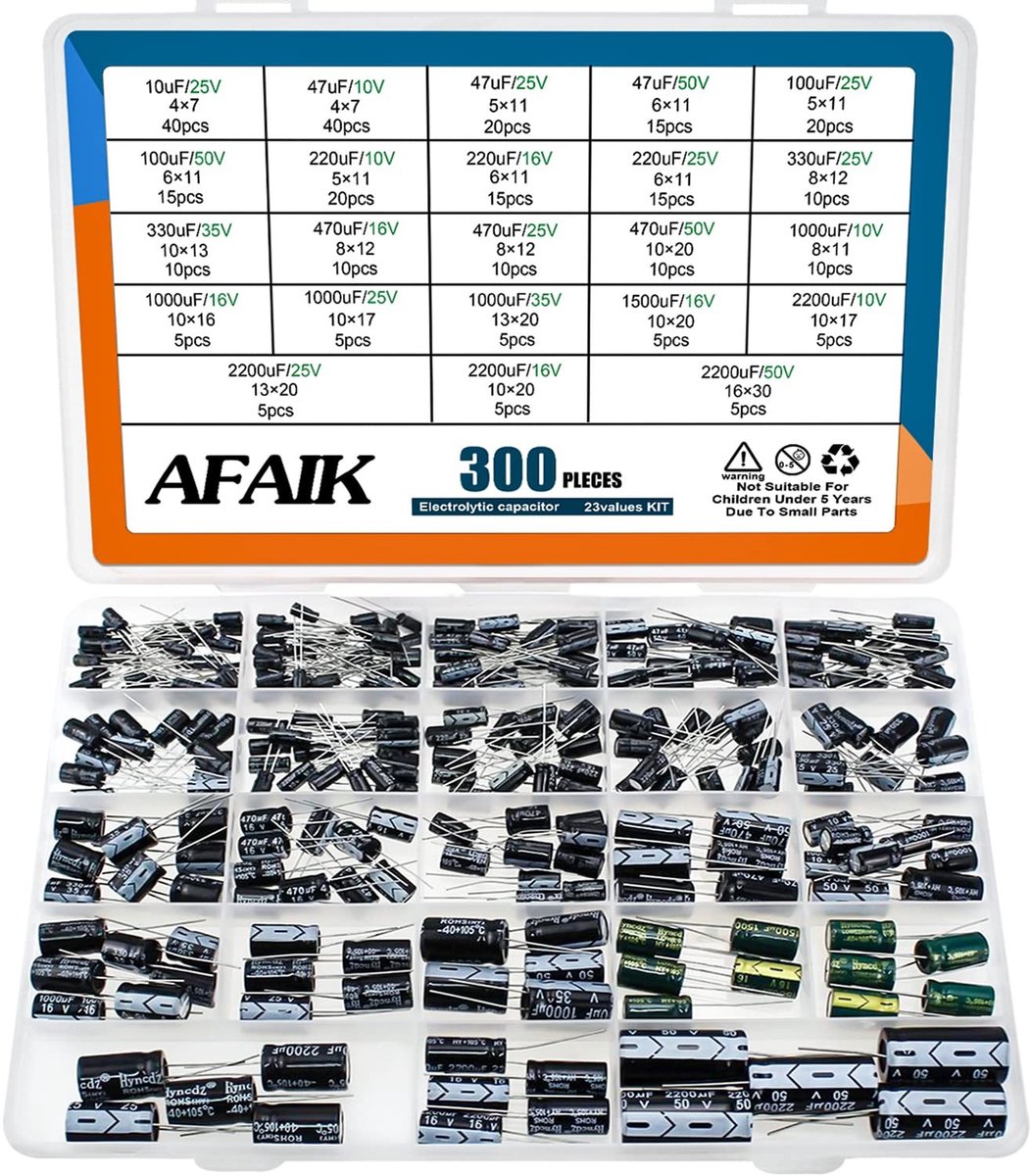 SolidKeus - Elektrolytische Condensatoren Set (300 Stuks)