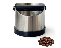 SolidKeus - Roestvrijstalen Koffie Knock-Box met Geluidsabsorberende Afsluitstang (1,15L)