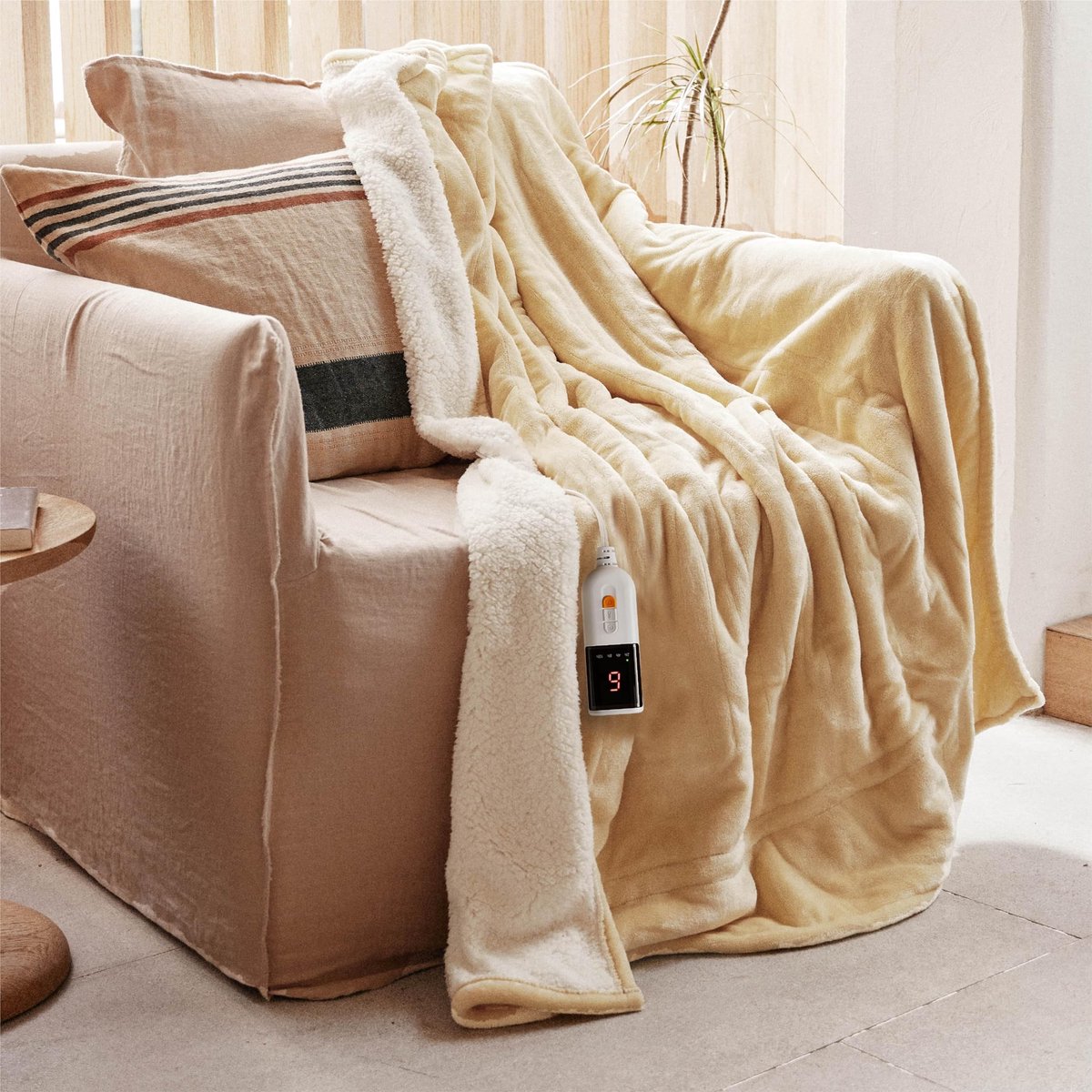 Omgoods - Elektrische Deken 130x180cm Flanel en Sherpa met 9 Instellingen