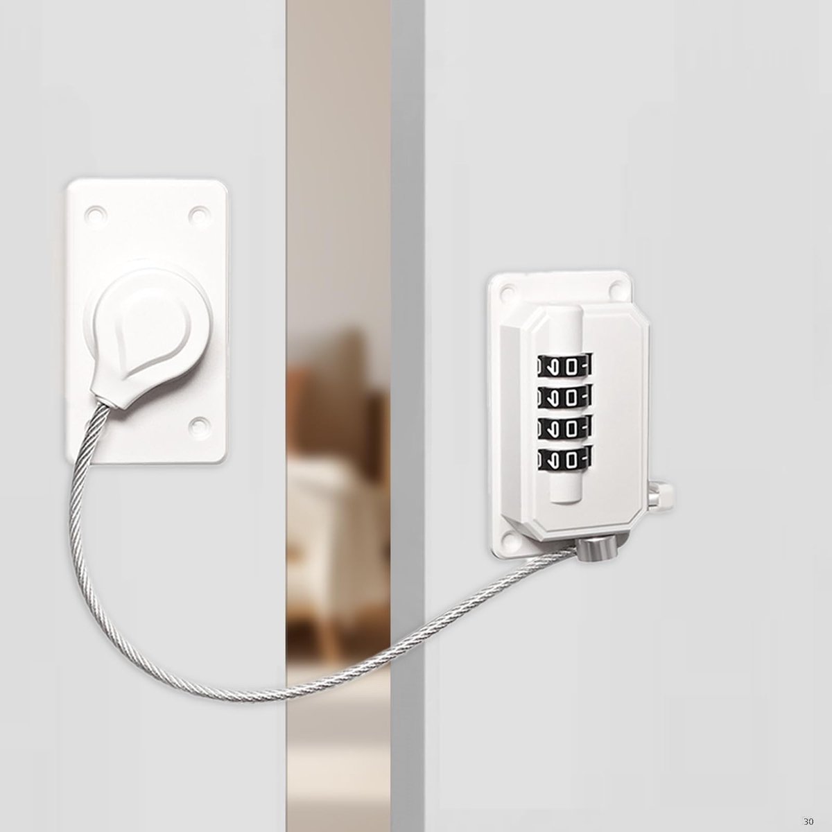 Omgoods - Kindveilige Koelkast Slot, Kinderslot voor Ramen en Kasten, 360° Draaiend, Wit