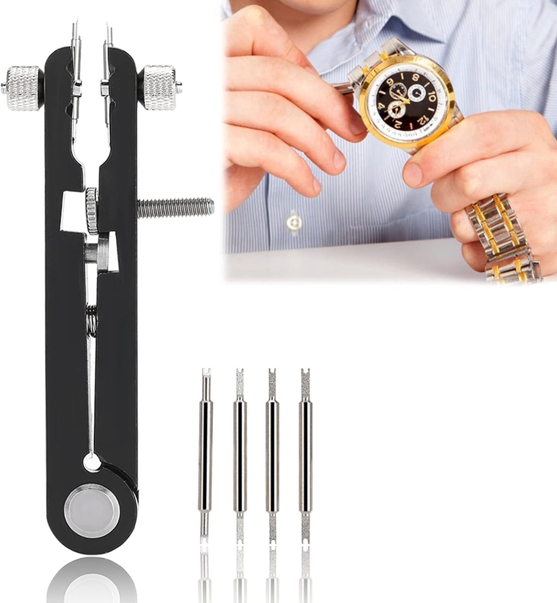 Professionele Horloge Reparatietool met Veer Tangen | Roestvrij staal, ideaal voor batterijwissel en bandverstelling, geschikt voor horloges van verschillende merken