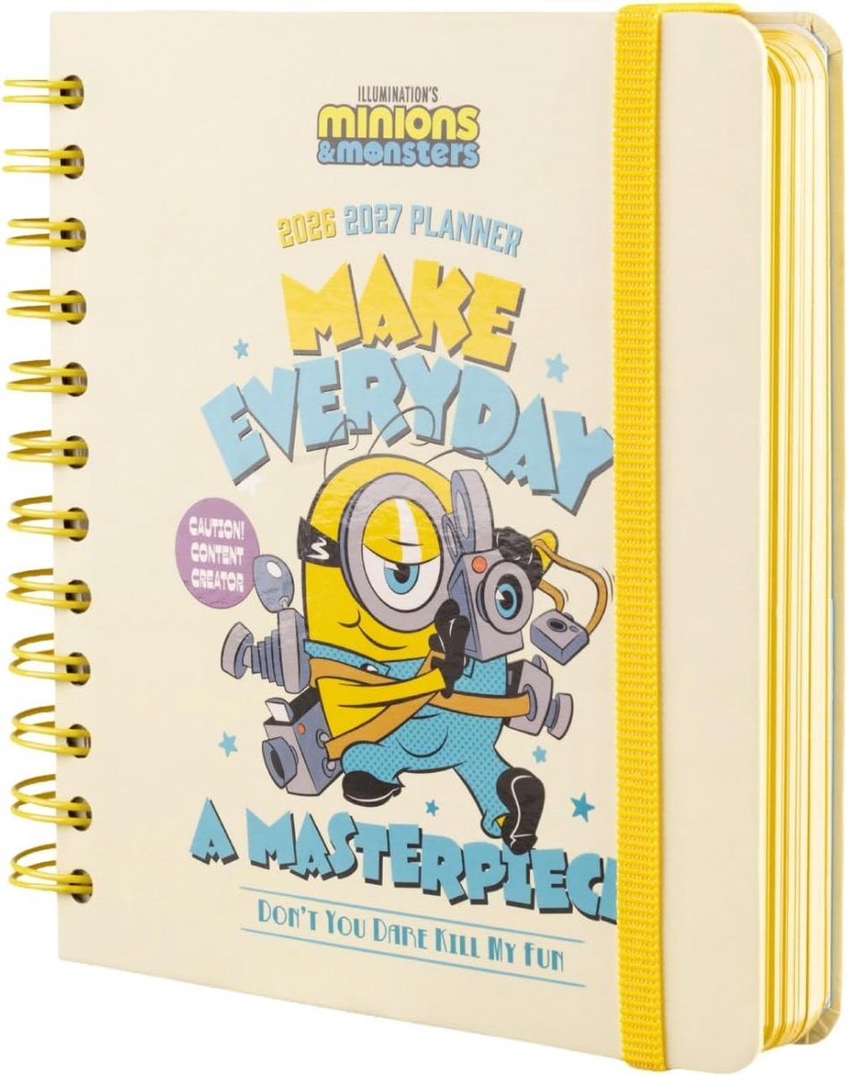 Schoolagenda 26-27 - Blauw - 14 x 16 cm - Dag per Pagina Planner met Hardcover en Wire-O Binding - Voor Studenten