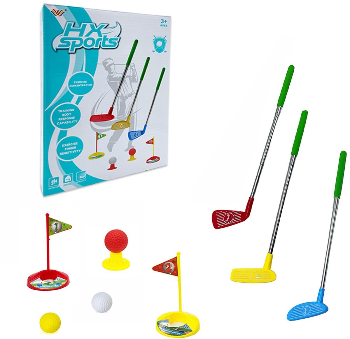 Omgoods - Mini Golf Set voor Kinderen van 3-5 Jaar met Golfclubs en Ballen