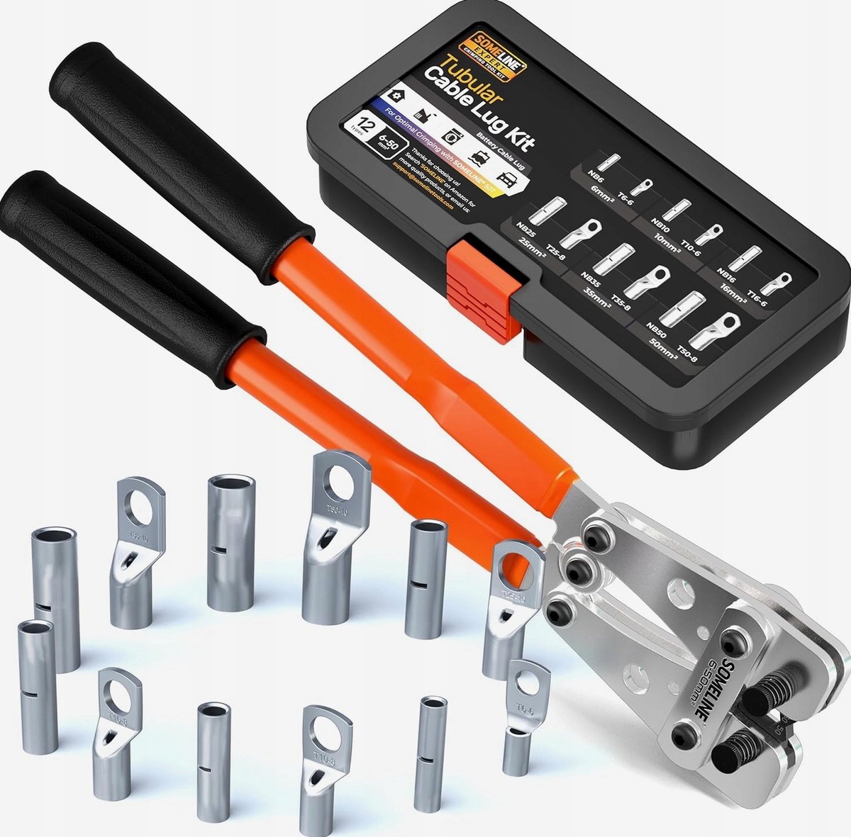 Professionele Kabelklem Tang Set 6-50mm² met 12 Soorten Ferrules