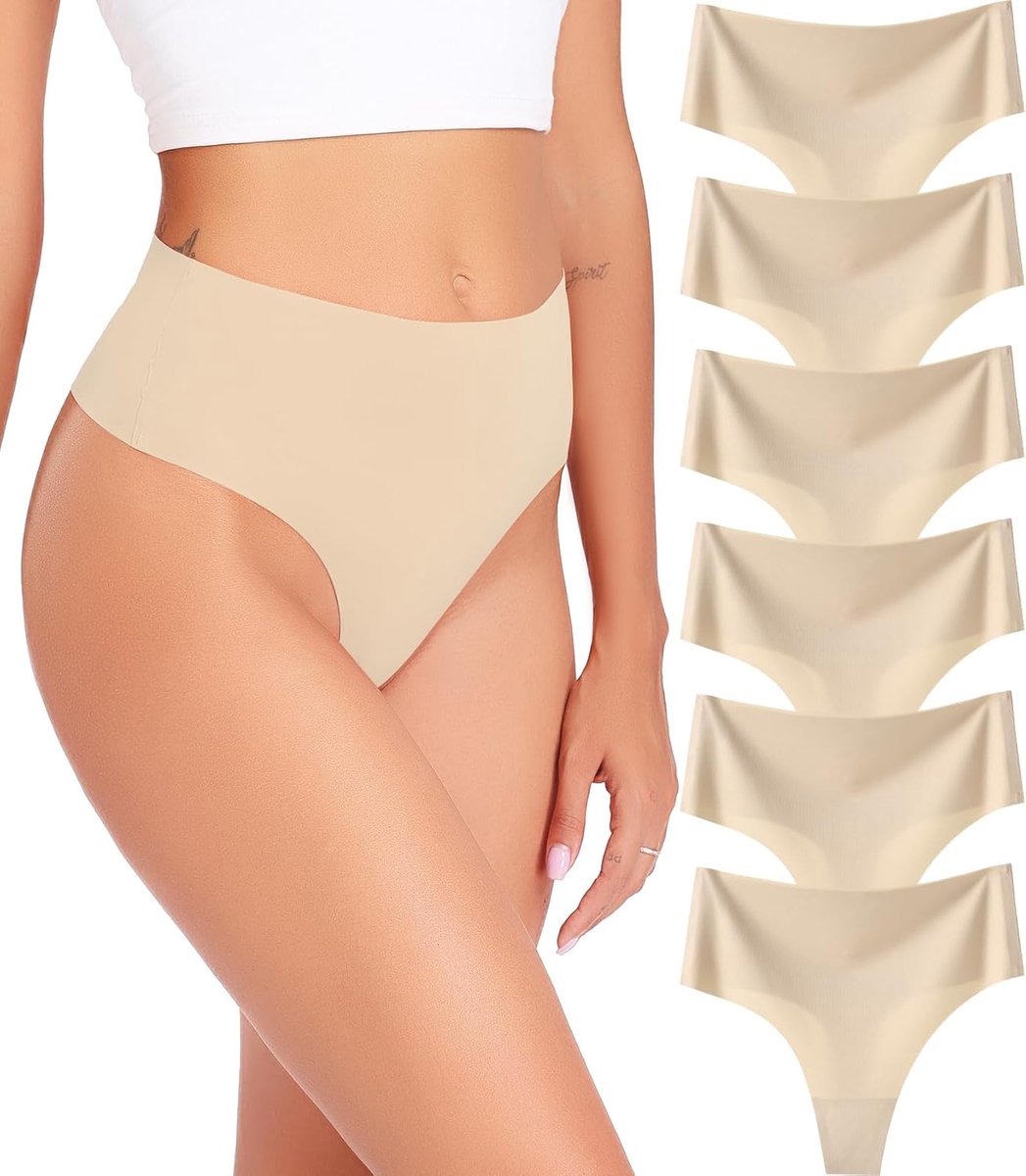 String Tanga dames, naadloze lingerie, onderbroek, hoge taille, lingerie dames, naadloze slip, multipack 6 stuks