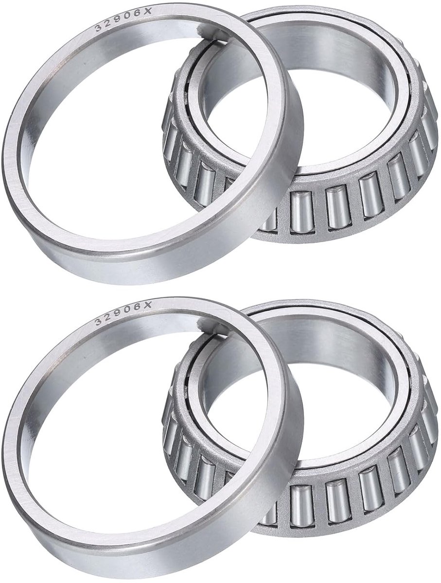 2 stuks 32906 kegellagers en beker 30 mm boring x 47 mm buitendiameter x 12 mm dikte chroom staal conisch lagerset ABEC-3