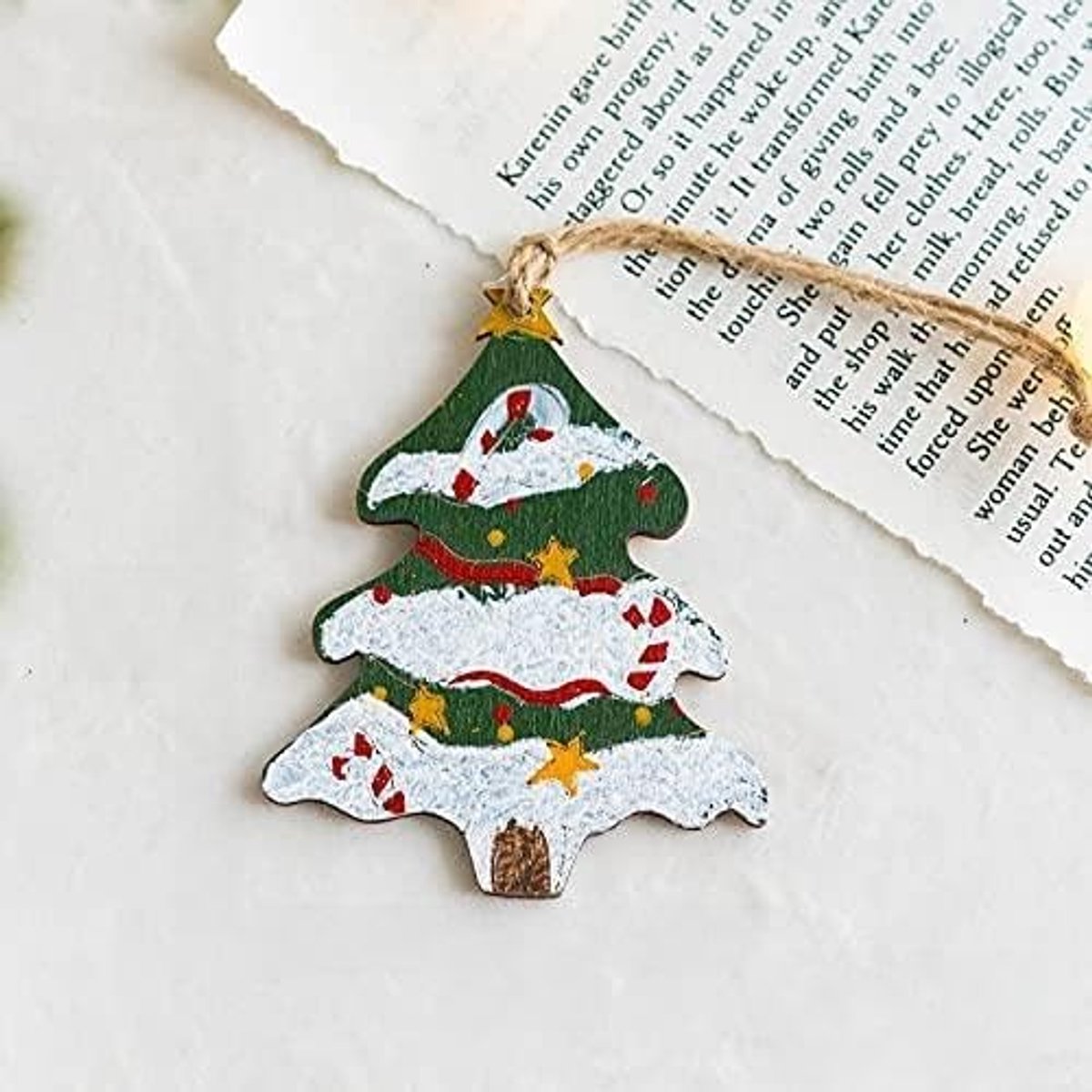 Kunstkerstboom Navidad Xmas Tree Drop Ornamenten Xmas Hout Hanger Kerst Houten Geschilderde Decoraties for Thuis Kids Geschenken Nieuwjaar (Color : G-tree)