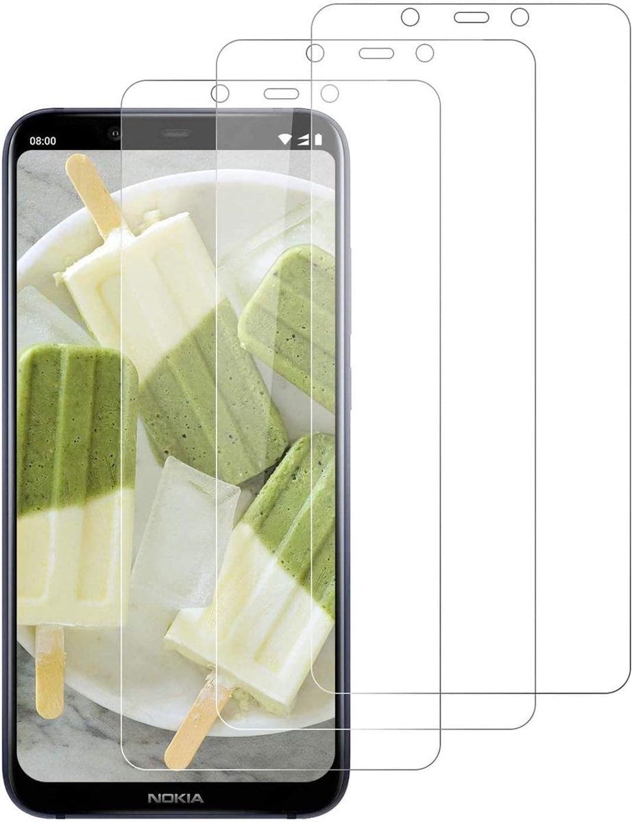 Schermbeschermer Compatibel met Nokia 8.1, 3 Pack [9H Hardheid,Hoge Gevoeligheid,Breukvast] 2.5D High Definition Gehard Glasfolie voor Nokia 8.1