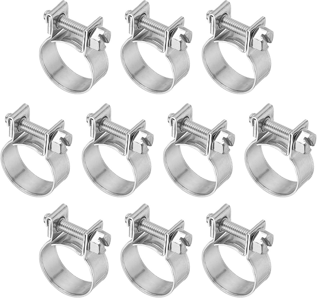 10 Stks 17-19mm Mini Brandstof Injectie Slang Klemmen Rvs Verstelbare Klem
