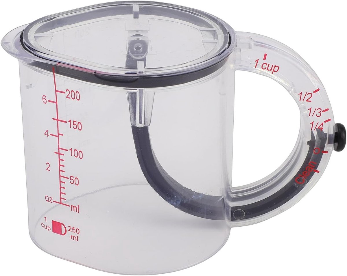 4-in-1 Verstelbare Maatbeker, Push-up Maatbekers met Schraper-stijl Afdichtingsbasis, Ruimtebesparend, Gemakkelijk Schoon Te Maken, Geen Afval, voor Koken en Bakken,