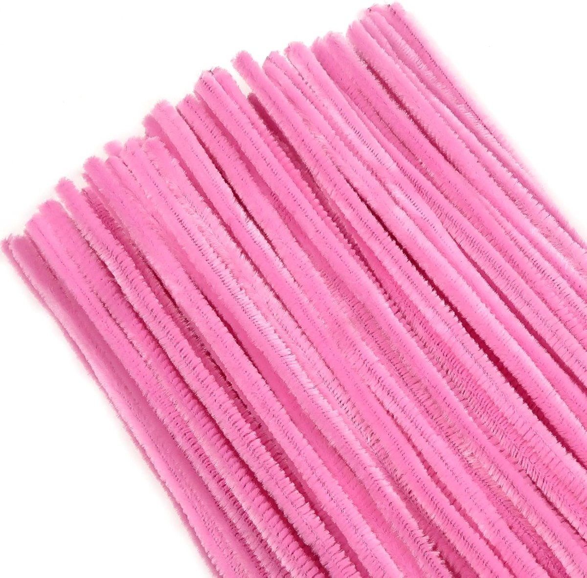 100 stuks Roze Pijpenragers Chenilledraad Pijpenragers om te Knutselen 30 cm Buigpluche Knutseldraad voor doe-het-zelf Decoratief Handwerk