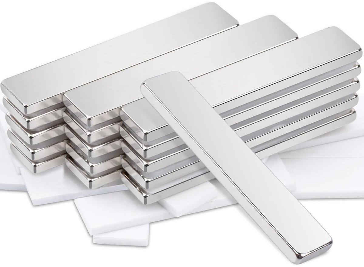 Magneten Extra sterk groot, 50x10x3mm Rechthoekige magneten Sterke magneten voor magneetbord, koelkastmagneten, zelfklevende magneten Zelfklevende sterke zeldzame-aardemagneten