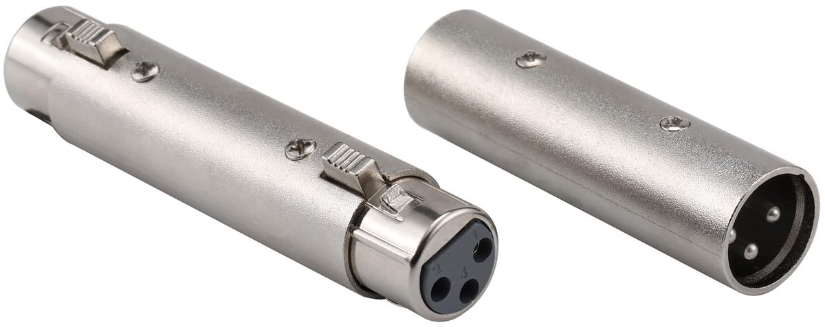 2 stuks XLR-genderwisseladapter, 3-polige stekker naar stekker/bus naar bus, compatibel met microfoon, mixer