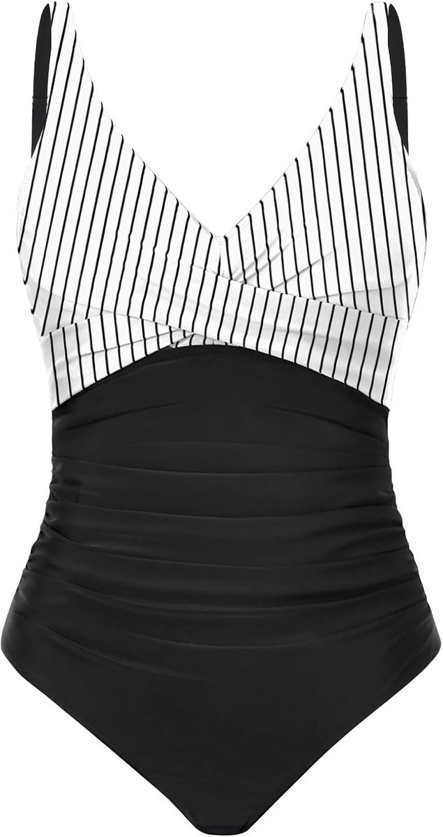 Badpak voor dames, eendelig, corrigerend, platte buik, eendelig, V-hals, zwemkleding, push-up, zwempak, gekruiste voorkant, sexy, spaghetti, verstelbaar, voor strand, zwemmen