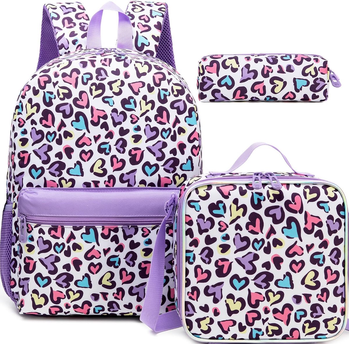 Schoolrugzak meisjes tieners schooltas schooltas set rugzak kinderen voor meisjes school vrije tijd met lunchpakket tas en etui