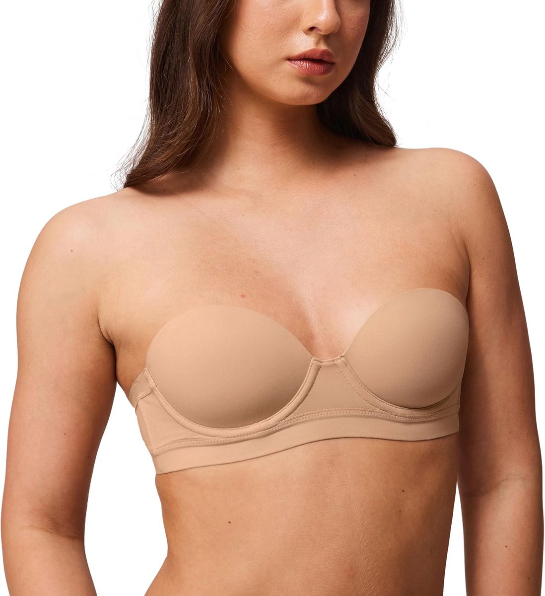 Balconette-bh voor dames | Voor kleine borsten, lichte voering, beugels, demi-model, T-shirt-bh, 32AA-38A